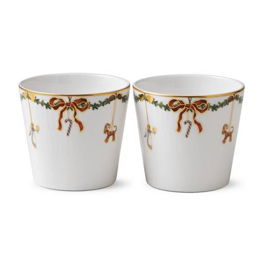 StarFluted Christmas Containers, Pair *Indent